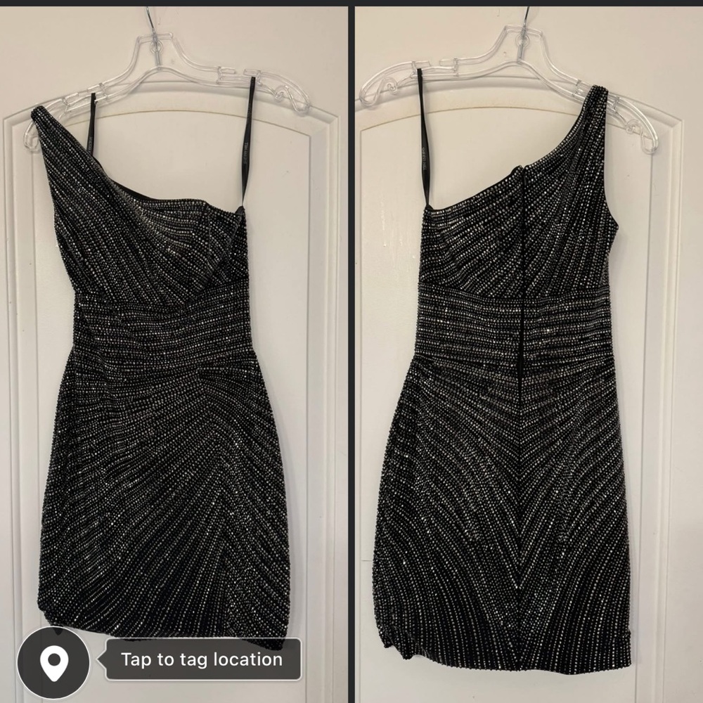 Sherri Hill Black One Shoulder Dress